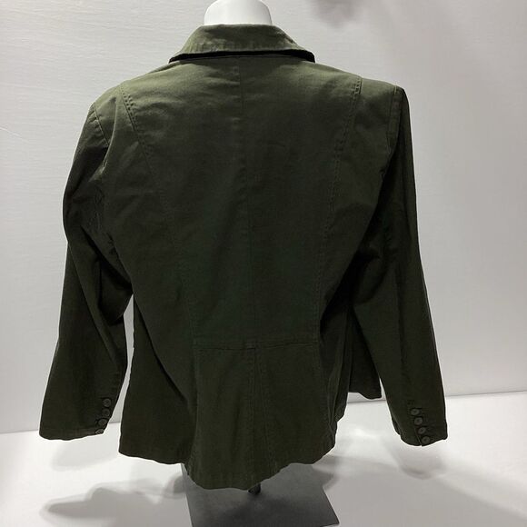 Torrid Blazer Olive Green Button Front Pockets Torrid Size 2 - Picture 3 of 12